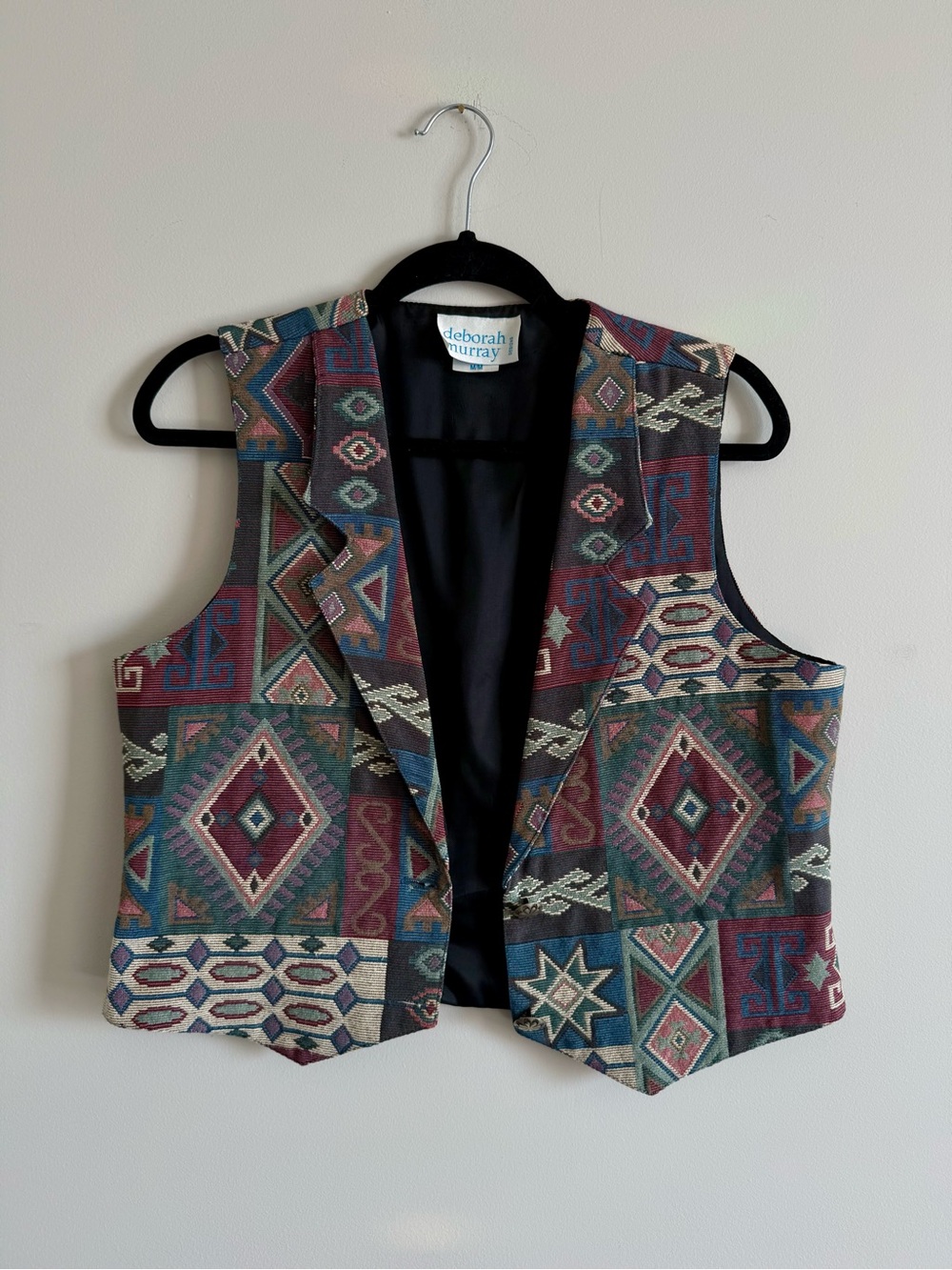 Womens Southwestern Patterned Button-Down Vest - Multi